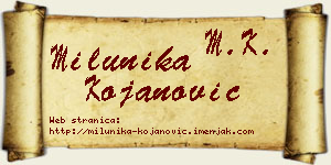 Milunika Kojanović vizit kartica